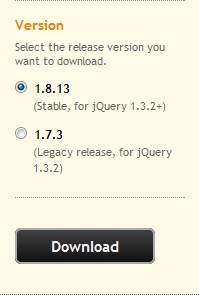 Выбор версии JQuery UI